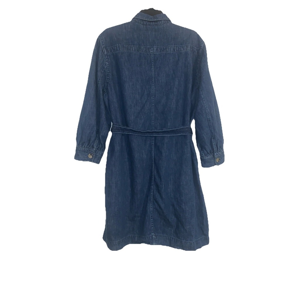 Free Assembly Denim Shirt Dress XL Ballon Sleeve Utility Belted Medium Wash Chic - Picture 9 of 15